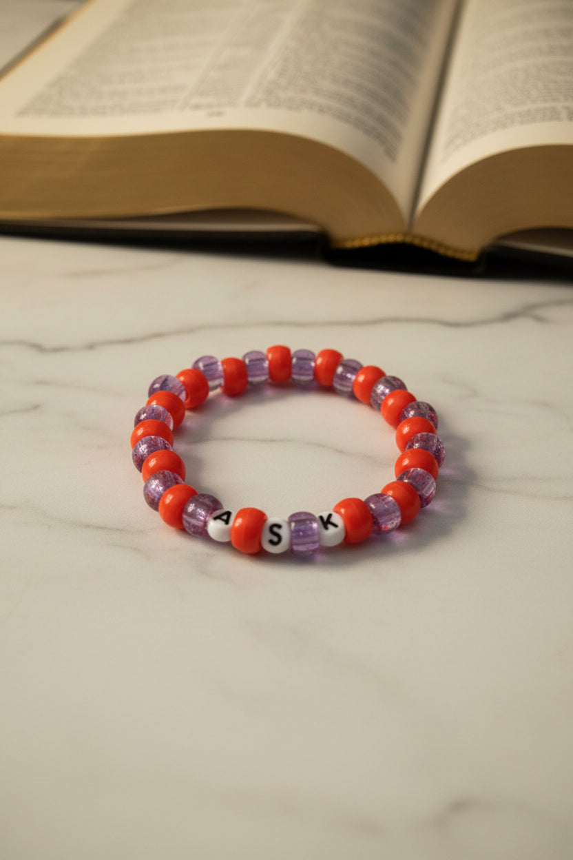 ✨ Matthew 7:7 Bracelet | Ask Seek Knock Scripture Bracelet | Christian Encouragement Jewelry