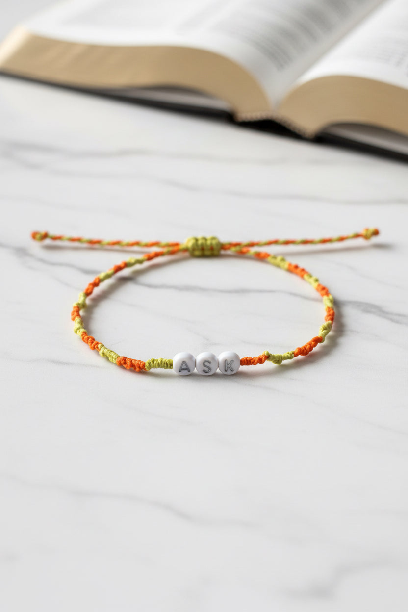 ✨ Matthew 7:7 Bracelet | Ask Seek Knock Scripture Bracelet | Christian Encouragement Jewelry
