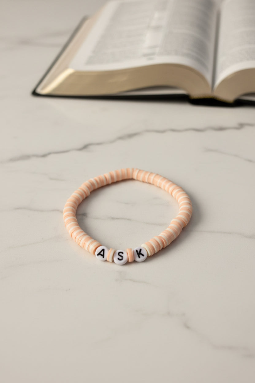 ✨ Matthew 7:7 Bracelet | Ask Seek Knock Scripture Bracelet | Christian Encouragement Jewelry